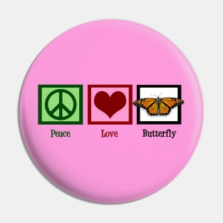 Peace Love Butterfly Pin