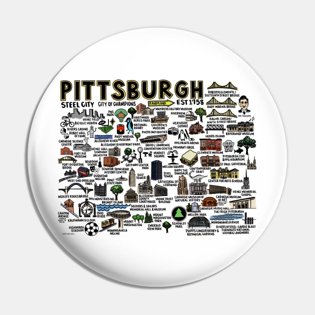 Pittsburgh Map Pin by fiberandgloss