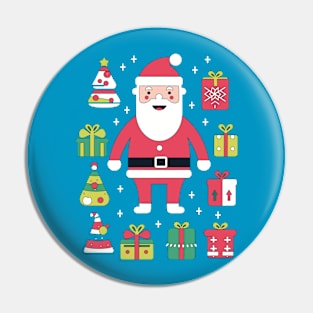 Pop Art Santa: A Colorful and Cheerful Christmas Illustration Pin