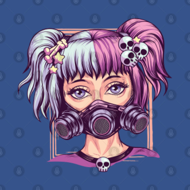 Discover Steampunk Pastel Goth Girl Creepy Anime Cyber Punk Nu Goth - Pastel Goth Steampunk - T-Shirt