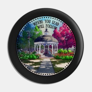 Gazebo at Town Square - Spring - Blue  Sky - Gilmore Pin