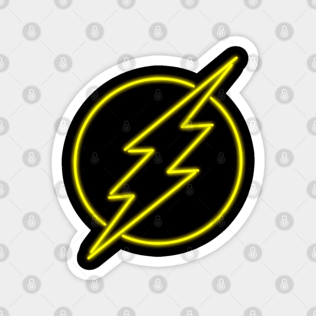 Neon speedster superhero symbol Magnet by Randomart