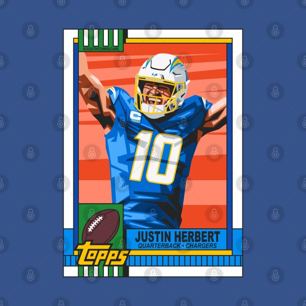 Retro Justin Herbert Card by Carl Cordes