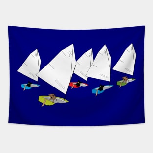 Cats & Dogs Racing Optimist Sailing Dingies Tapestry