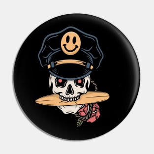 Police skull Pin