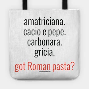 Roman Pastas (black letters) Tote