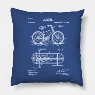 Bike Patent - Bicycle Art - Blueprint Pillow