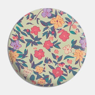 Floral Pattern 90' lofi: Lofi Blossom Haven Pin