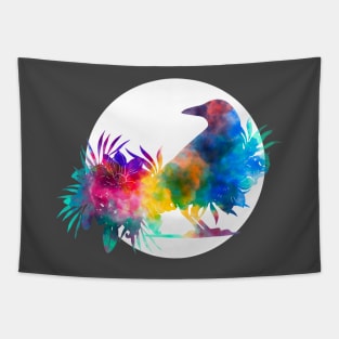 Tie-Dye Dream Spirit Raven Tapestry