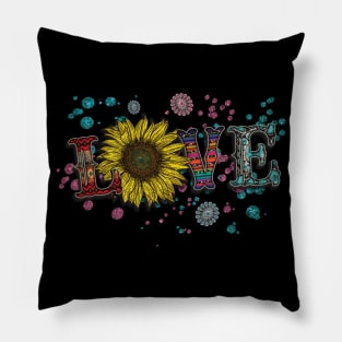 Love sunflower serape Pillow