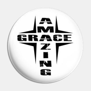 Cross, Amazing Grace, God, Faith, Religion Pin