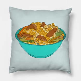 Green bowl of ramen Pillow