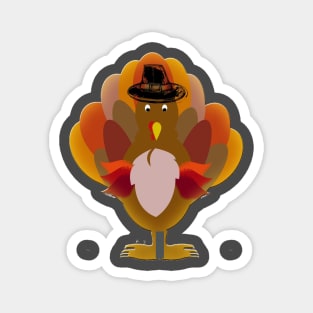 Turkey Face & Running Pilgrim Trot Funny Gift Magnet