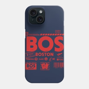 Vintage Boston BOS Airport Code Travel Day Retro Travel Tag Phone Case