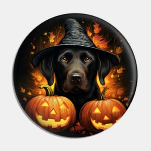 Halloween Black Labrador retriever Pin