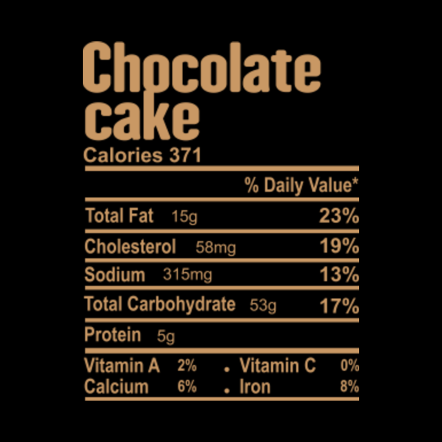Funny Chocolate Cake nutrition facts matching thanksgiving TShirt