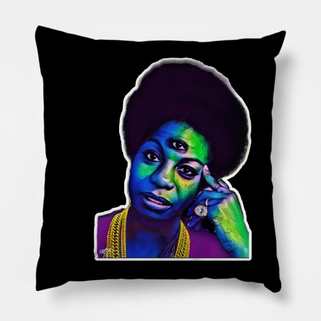 Queens Never Die: Nina Simone Pillow by Esoteric Fresh 