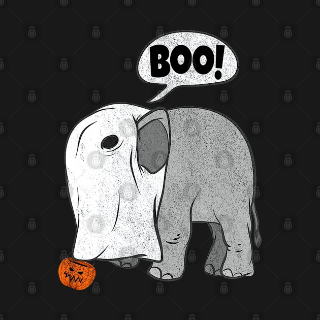 Funny Halloween Elephant Ghost Costume Cute Boo Jack O Lantern by luxembourgertreatable