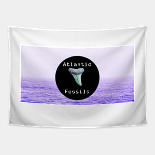 Purple Seas Light Blue Atlantic Fossils Shark Tooth Print Tapestry