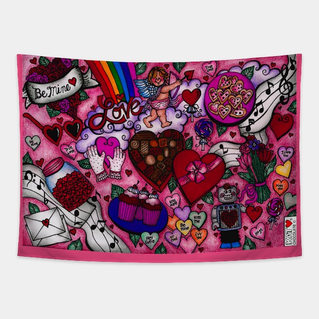 Valentine's Day Collection #1 Tapestry by Kat Loves Chocolate