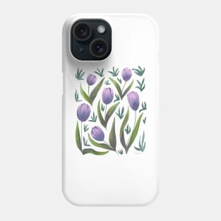 Tulip Garden Lavender and Blue Phone Case