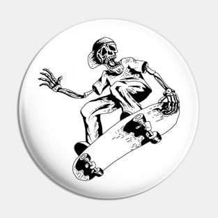 Funny Skeleton Playing Skateboard Skull Playing Skateboard Gifts Pin