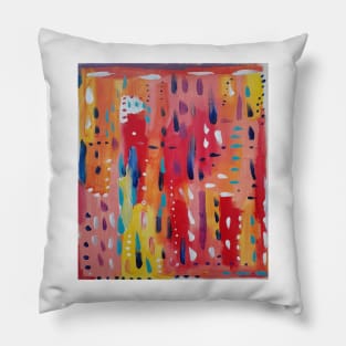 Bold Abstract in Red, Orange, and Yellow Pillow