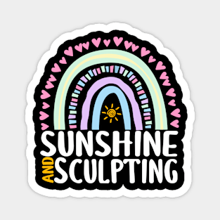 Sunshine and Sculpting Cute Rainbow Gift for Womens Kids Girls Magnet