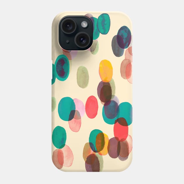 Tropical Relaxing Watercolor Dots Phone Case by ninoladesign