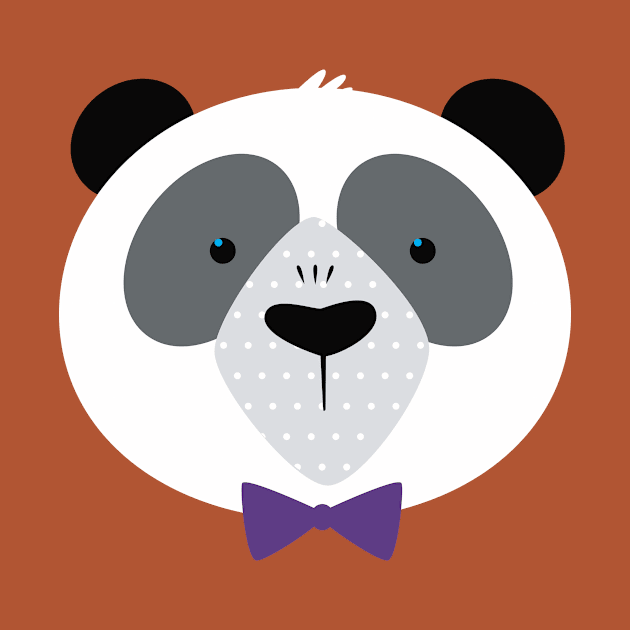 Panda with a bow tie by ilaamen