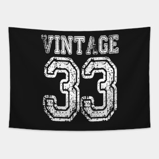 Vintage 33 2033 1933 T-shirt Birthday Gift Age Year Old Boy Girl Cute Funny Man Woman Jersey Style Tapestry