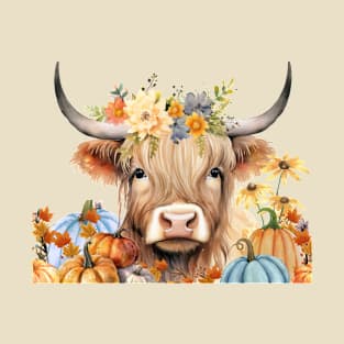 Highland Cow Fall Pumpkins T-Shirt