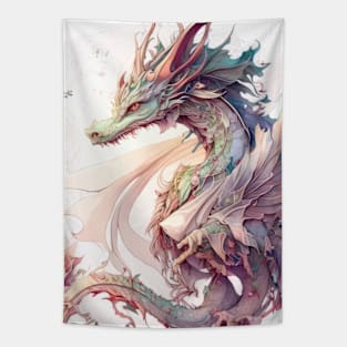 Dragon Portrait Animal Painting Wildlife Outdoors Adventure Tapestry