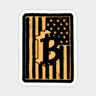 Bitcoin American Flag Magnet