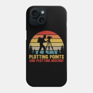 Retro Vintage Sunset Land Surveyor Funny Surveying Humor Phone Case