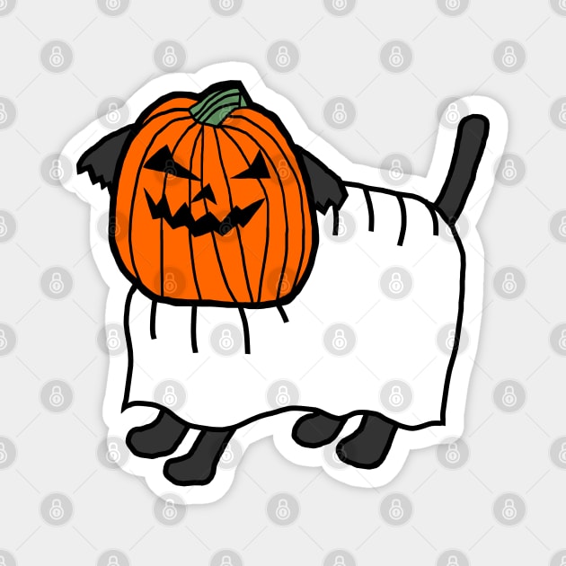 Cute Dog Wearing Halloween Horror Costume Magnet by ellenhenryart