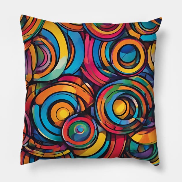 Colorful Asymmetrical Pattern. Pillow by EdwinPlenzler