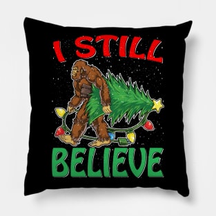 Bigfoot Sasquatch Yeti Believe santa hat Christmas Pajamas T-Shirt VER1 Pillow