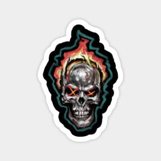 Chrome Skull Magnet