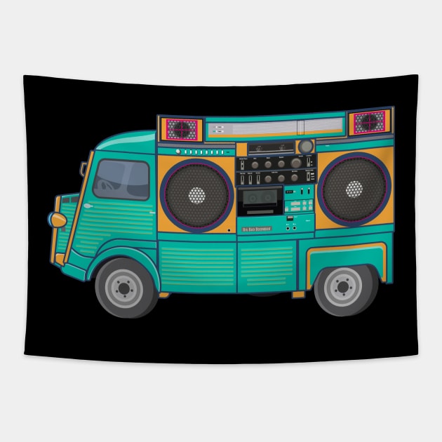 Citroen HY - Boombox Van- Huge Ghettoblaster on a Classic Van Tapestry by Boogosh