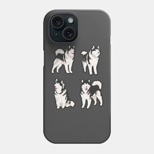 Alaskan Malamute dog pack Phone Case