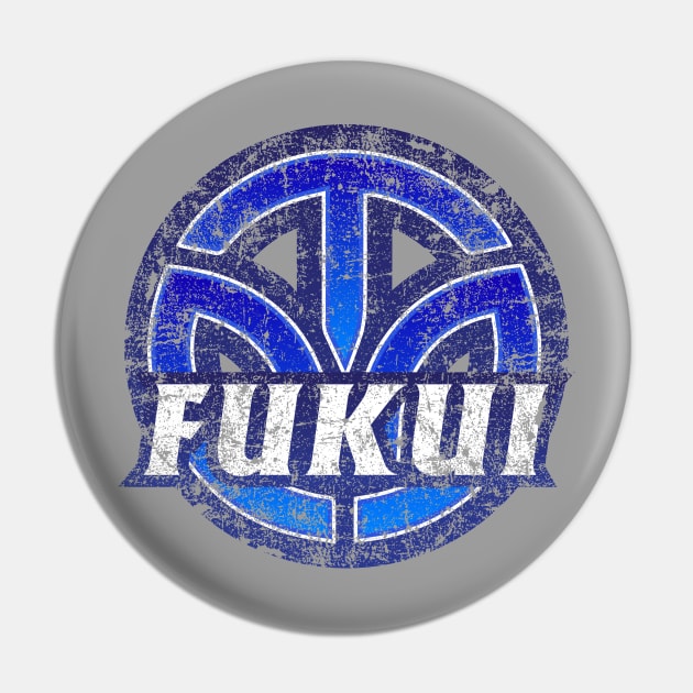 Fukui Prefecture Japanese Symbol Distressed Pin by PsychicCat