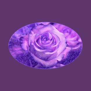 Purple Roses romantic floral glitter flowers T-Shirt