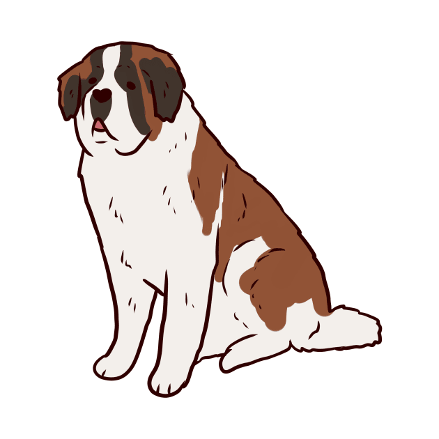 Saint Bernard sitting illustration by Mayarart