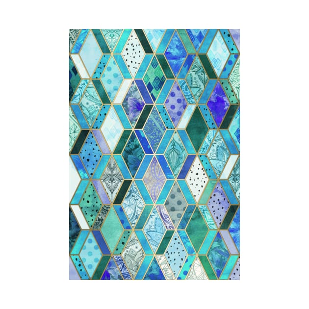 Sapphire & Emerald Diamond Patchwork Pattern by micklyn