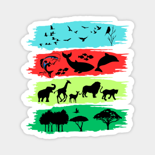 birds and wild animals Magnet