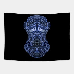 Sad Blue Monkey Tapestry