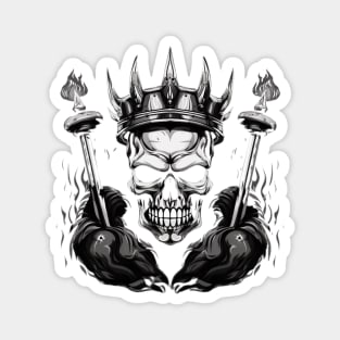 Barbells with Skull with crown Magnet