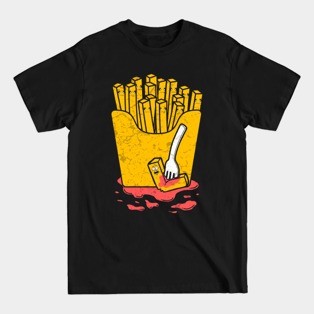 Disover Bloody French Fries - Fast Food - T-Shirt