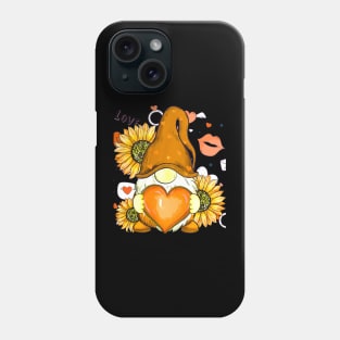 Cute Gnomes Valentines Sunflower Couple Matching Phone Case